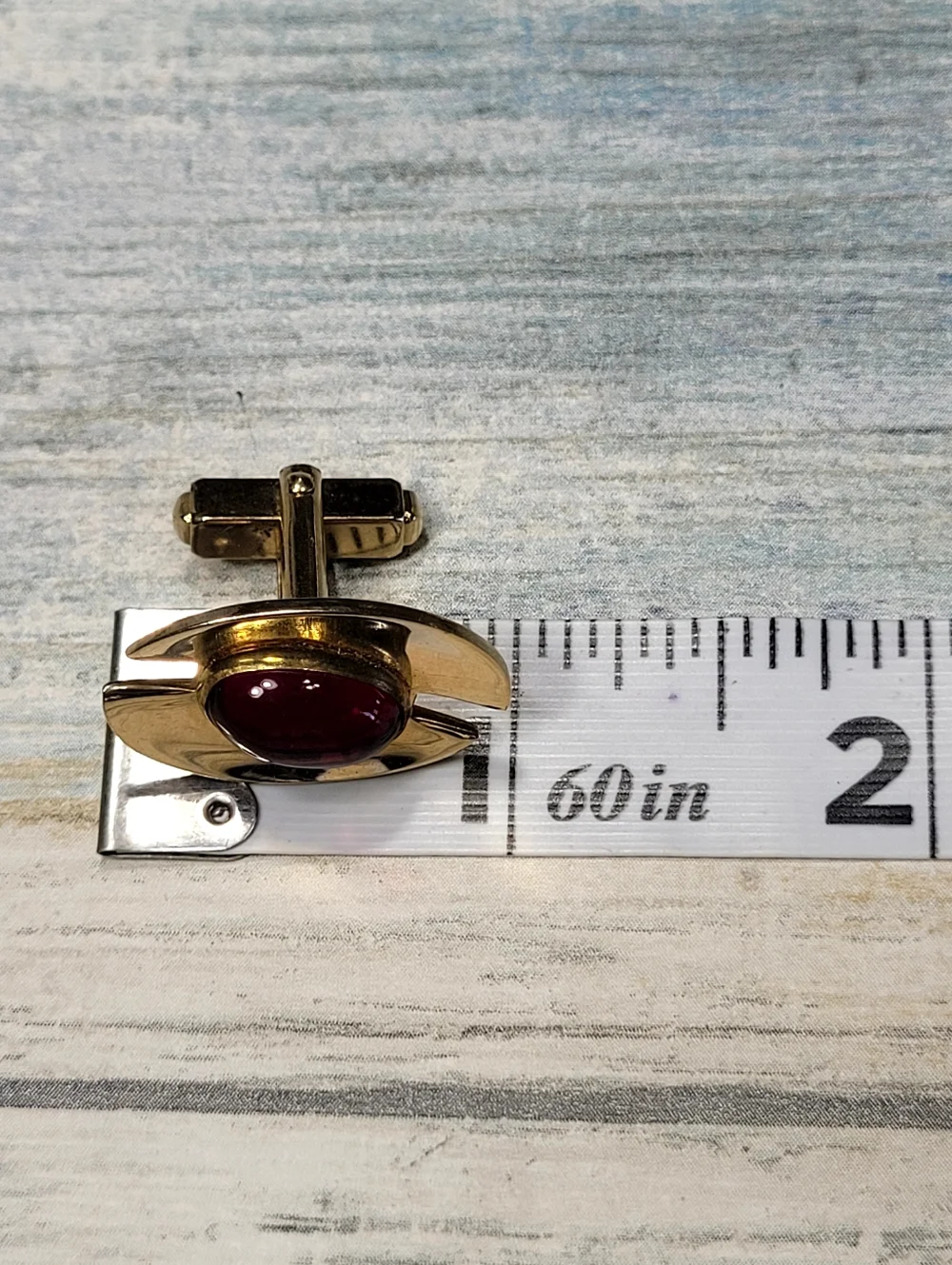 Anson Gold-Tone Cufflinks with red cabochon